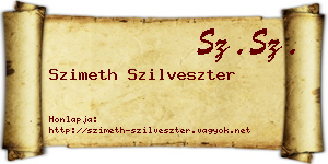 Szimeth Szilveszter névjegykártya